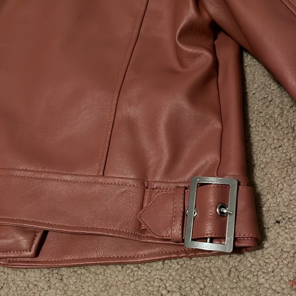 Love Tree Juniors Faux Leather Bomber Jacket Small - Picture 3 of 8